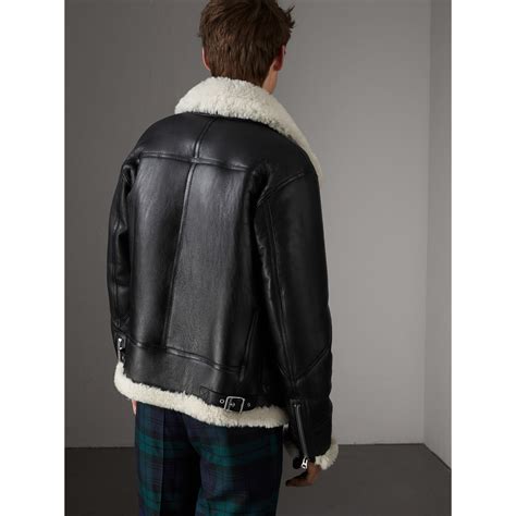 burberry oversized shearling aviator jacket|burberry shearling aviator.